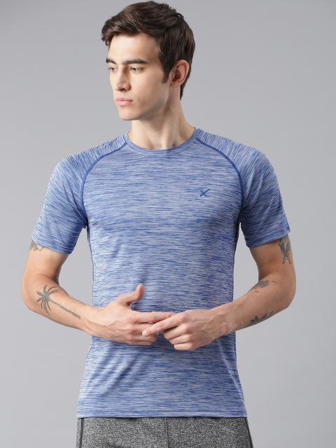 

HRX by Hrithik Roshan Men Blue Solid Round Neck T-shirt