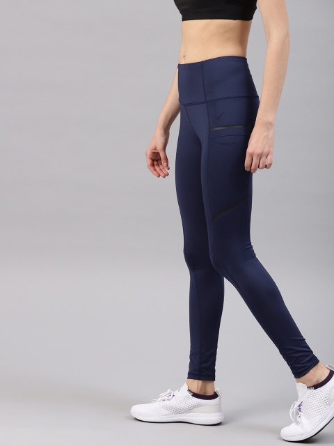 

HRX by Hrithik Roshan Women Navy Solid Rapid-Dry Running Intermediate Tights, Navy blue