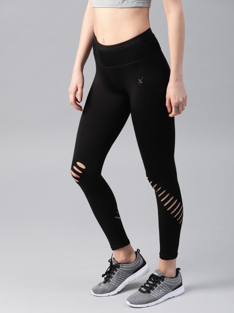 

HRX by Hrithik Roshan Women Black Solid Training Tights