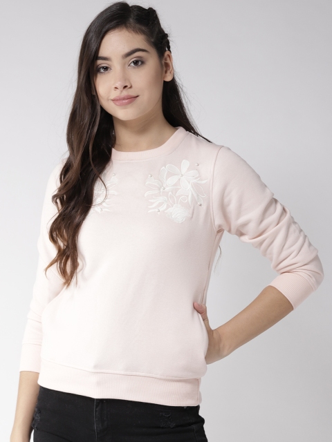 

Fort Collins Women Peach-Coloured Solid Sweatshirt