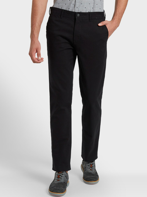 

Parx Men Black Slim Fit Solid Regular Trousers