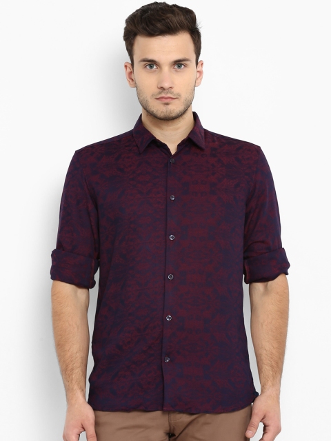 

Parx Men Red & Blue Slim Fit Printed Casual Shirt