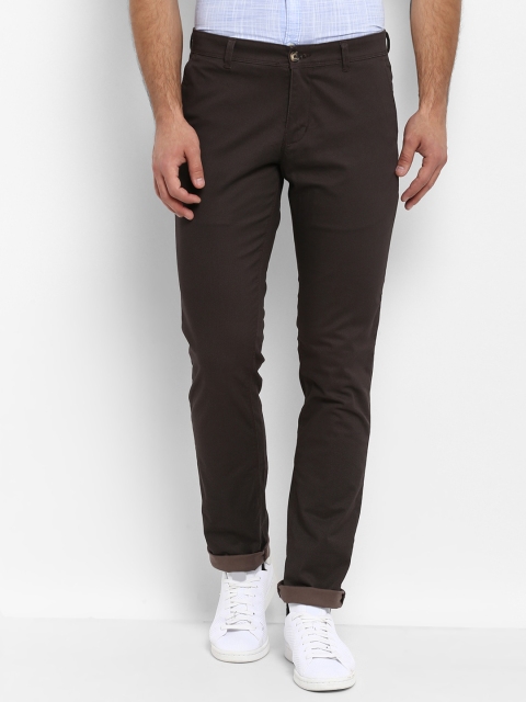 

Parx Men Brown Tapered Fit Solid Regular Trousers