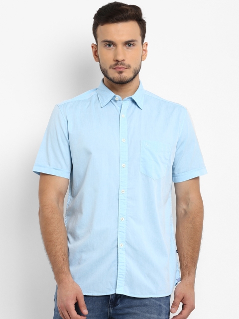 

Parx Men Blue Slim Fit Solid Casual Shirt