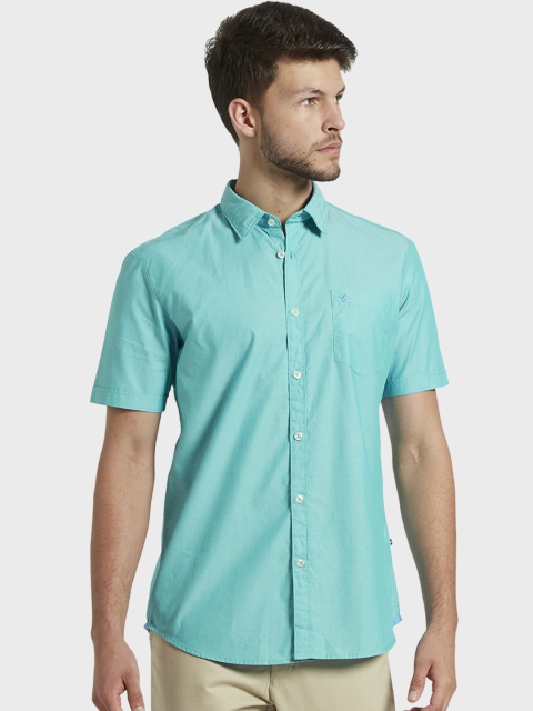 

Parx Men Green Slim Fit Solid Casual Shirt
