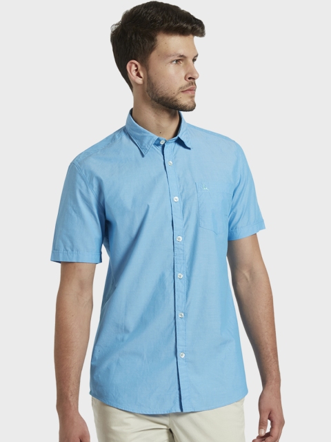 

Parx Men Blue Slim Fit Solid Casual Shirt