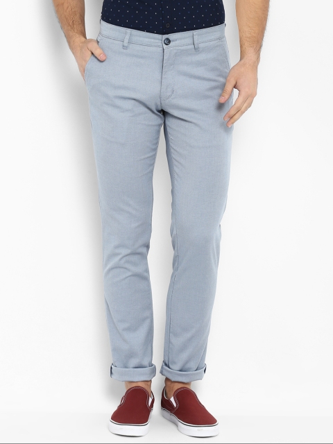 

Parx Men Blue Tapered Fit Solid Regular Trousers