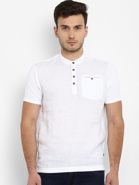 

Parx Men White Solid Henley Neck T-shirt