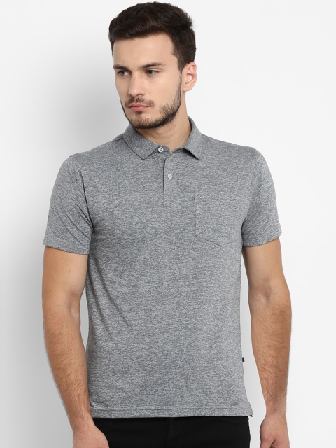 

Parx Men Grey Solid Polo Collar T-shirt