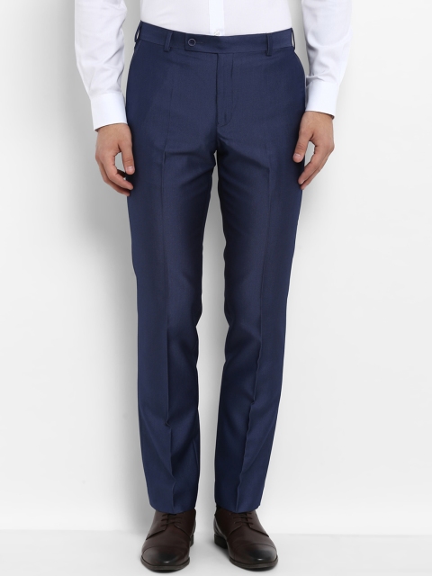 

Park Avenue Men Navy Blue Regular Fit Solid Formal Trousers