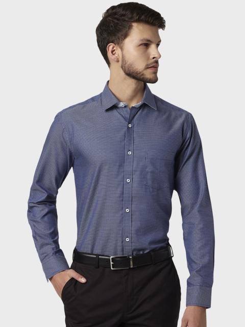 

Park Avenue Men Blue Slim Fit Self Design Formal Shirt