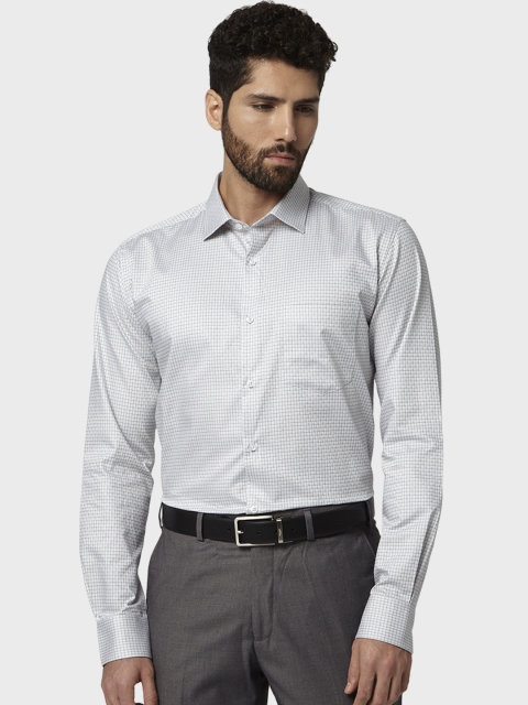 

Park Avenue Men Grey Slim Fit Checked Formal Shirt