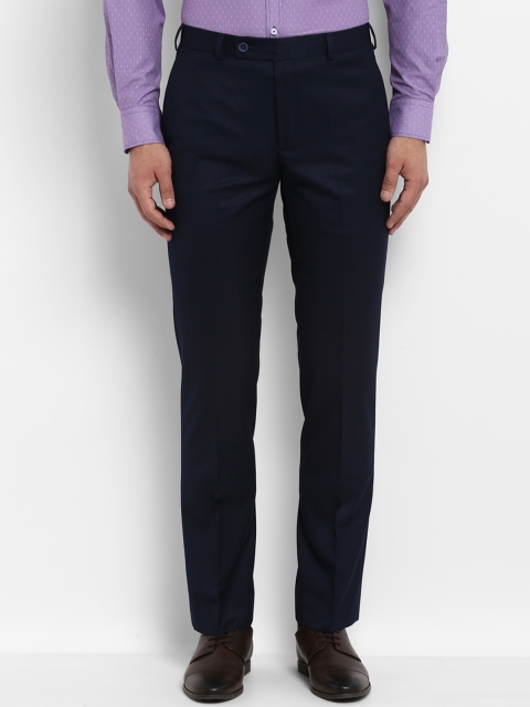 

Park Avenue Men Navy Blue Regular Fit Solid Formal Trousers