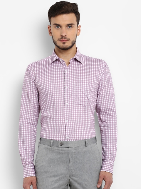 

Park Avenue Men Lavender & White Slim Fit Checked Formal Shirt