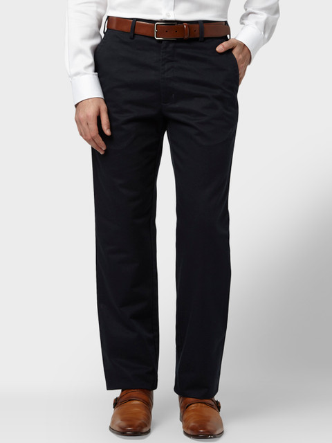 

Park Avenue Men Navy Blue Slim Fit Solid Formal Trousers