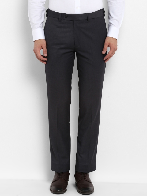 

Park Avenue Men Charcoal Grey Regular Fit Solid Formal Trousers