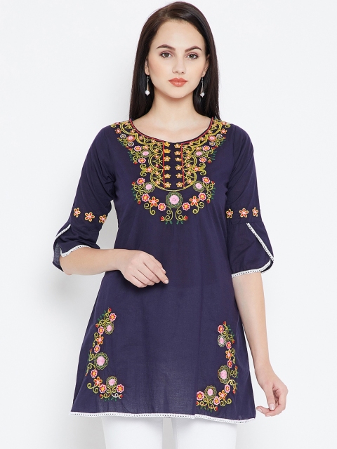 

Toshee Navy Blue Embroidered Tunic