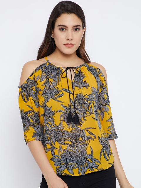 

Toshee Women Mustard Yellow Printed Top