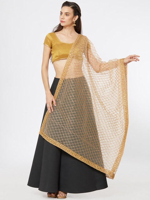 

Dupatta Bazaar Women Gold-Toned Embroidered Dupatta