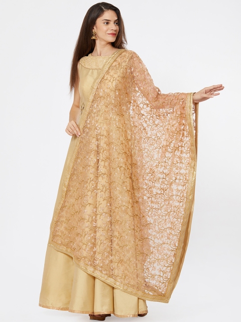 

Dupatta Bazaar Women Peach-Coloured Embroidered Dupatta