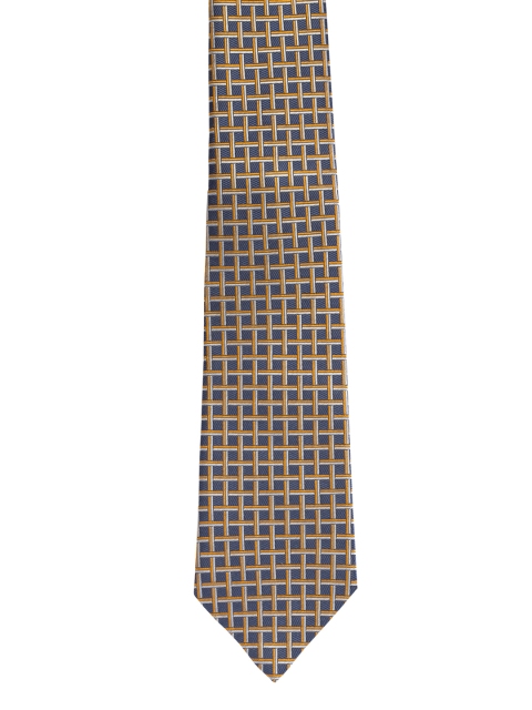 

Tossido Blue & Beige Silk Woven Design Broad Tie