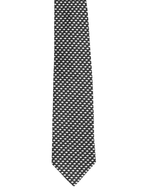 

Tossido Black & White Woven Design Broad Tie