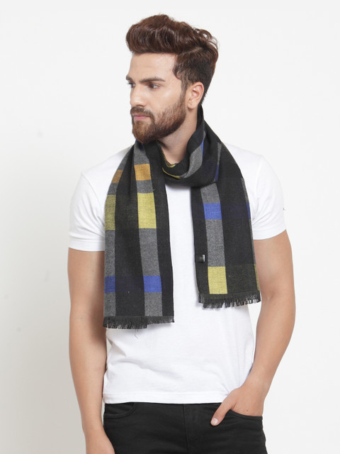 

Alvaro Castagnino Men Black & Multicloured Checked Muffler