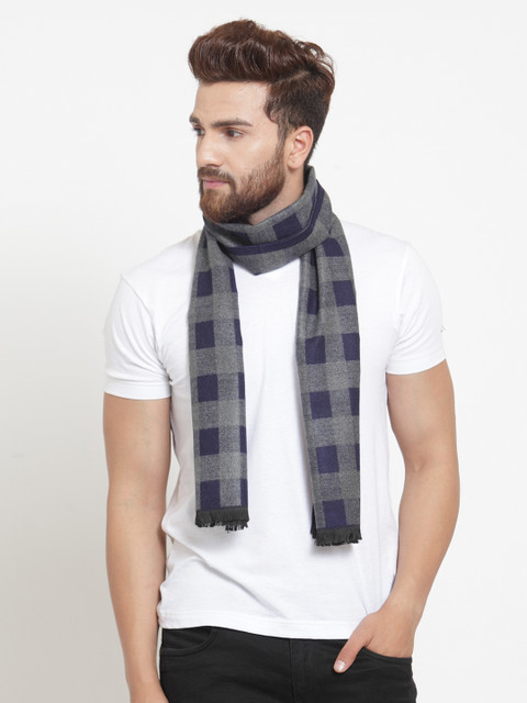 

Alvaro Castagnino Men Grey & Blue Checked Muffler