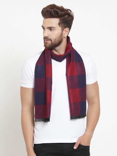 

Alvaro Castagnino Men Maroon & Blue Checked Muffler