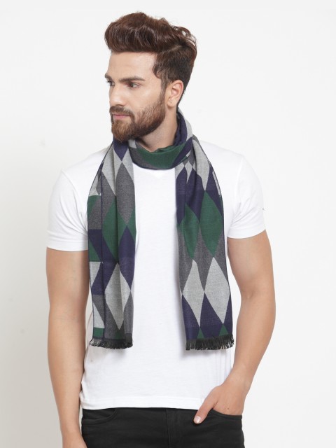 

Alvaro Castagnino Men Grey, Blue & Green Geometric Muffler