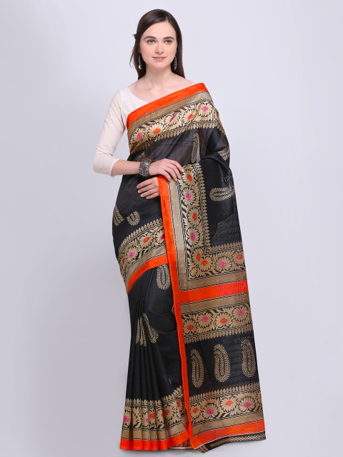 

Saree mall Black Printed Bhagalpuri Saree