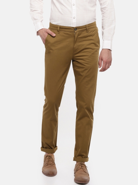 

Spiritus by pantaloons Men Khaki Slim Fit Solid Chinos