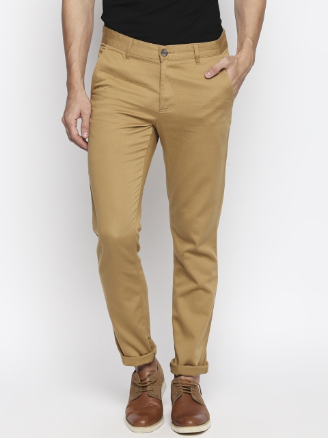 

Spiritus by pantaloons Men Khaki Slim Fit Solid Chinos