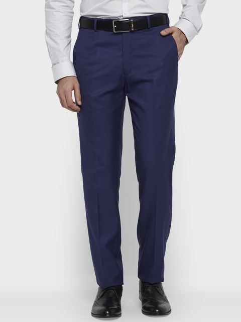 

Next Look Men Navy Blue Regular Fit Solid Formal Trousers
