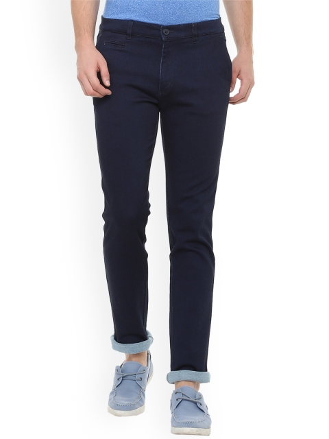 

Peter England Casuals Men Navy Blue Slim Fit Solid Regular Trousers