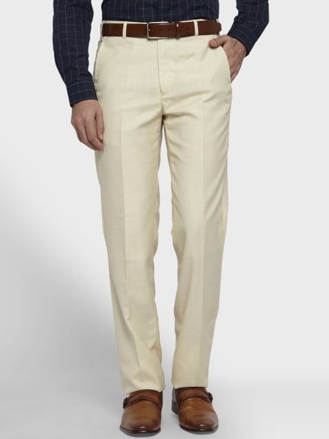 

Raymond Men Beige Regular Fit Solid Formal Trousers
