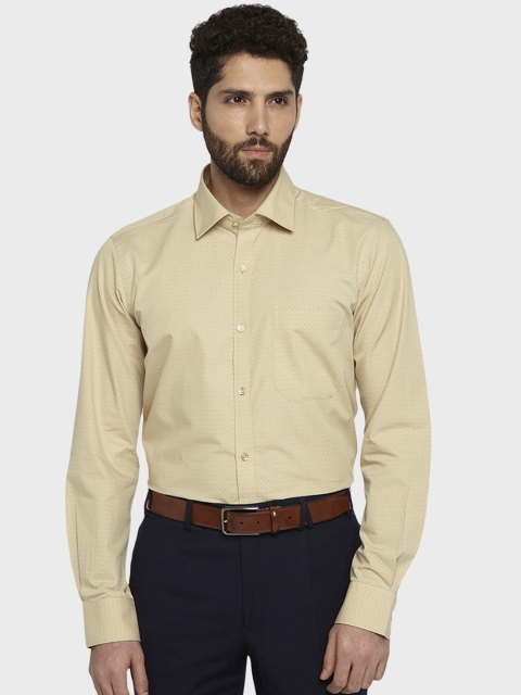 

Raymond Men Beige Regular Fit Self Design Formal Shirt