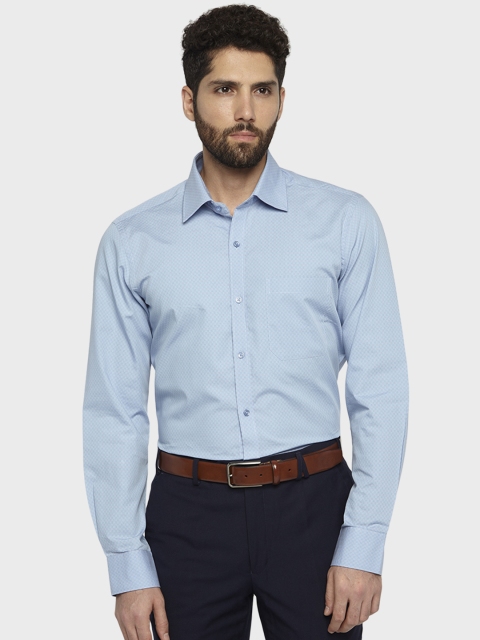 

Raymond Men Blue Regular Fit Self Design Formal Shirt