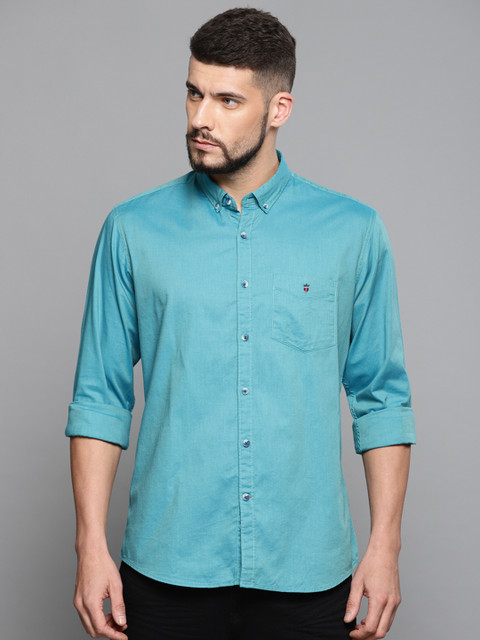 

Louis Philippe Sport Men Turquoise Blue Slim Fit Solid Casual Shirt