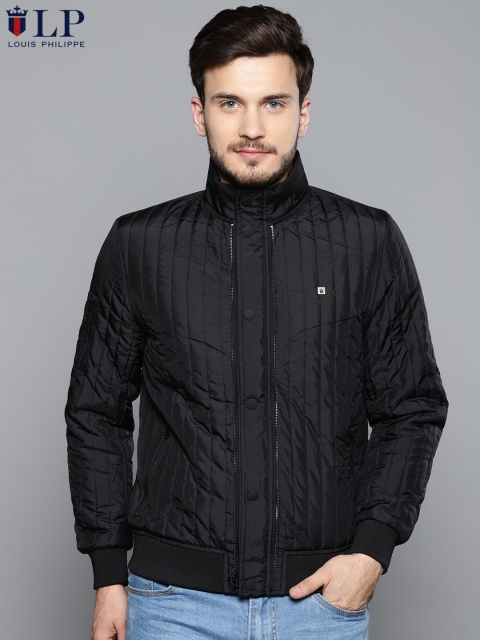 

Louis Philippe Sport Men Black Solid 2-in-1 Bomber Jacket