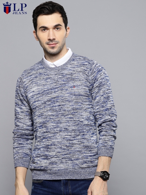 

Louis Philippe Jeans Men Navy Blue Solid Pullover