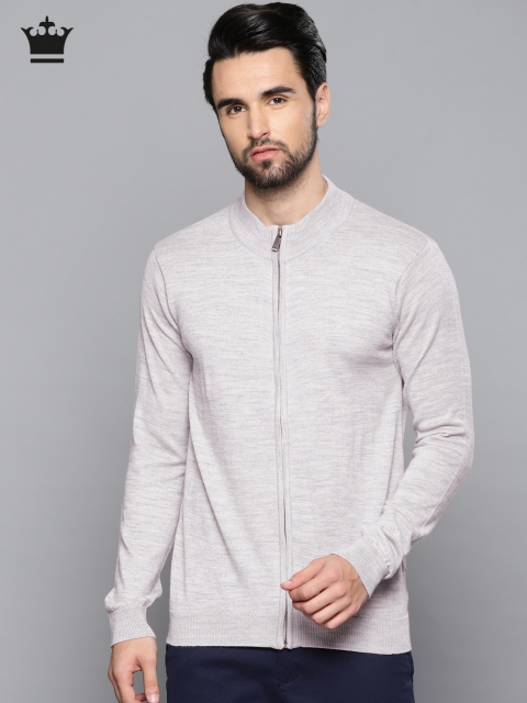 

Louis Philippe Men Grey Melange Solid Cardigan