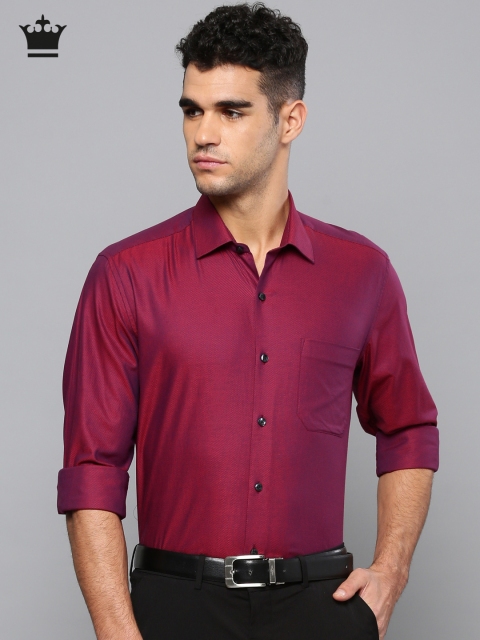 

Louis Philippe Men Purple Slim Fit Self Design Smart Casual Shirt