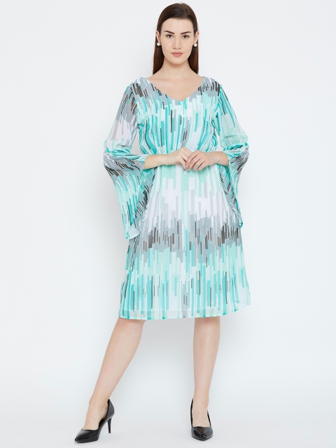 

Ruhaans Women Green Printed Blouson Dress