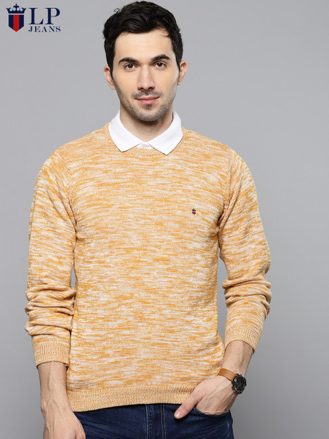 

Louis Philippe Jeans Men Yellow Solid Pullover