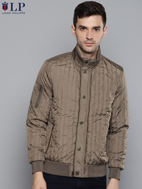 

Louis Philippe Sport Men Olive Green Solid Bomber Jacket