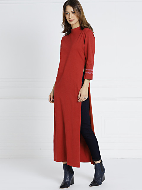 

all about you Women Red Solid Tunic