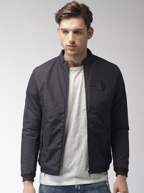 

Fort Collins Men Navy Blue Solid Bomber