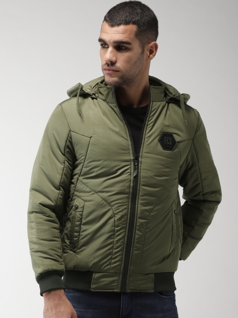 

Fort Collins Men Olive Green Solid Bomber