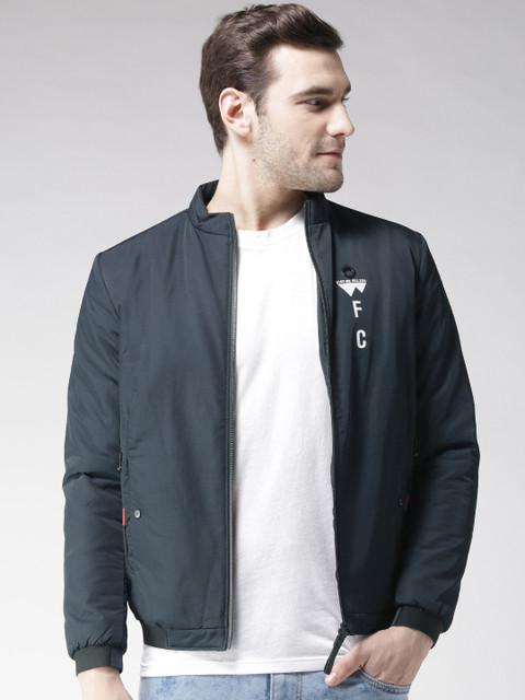 

Fort Collins Men Navy Blue Solid Padded Jacket